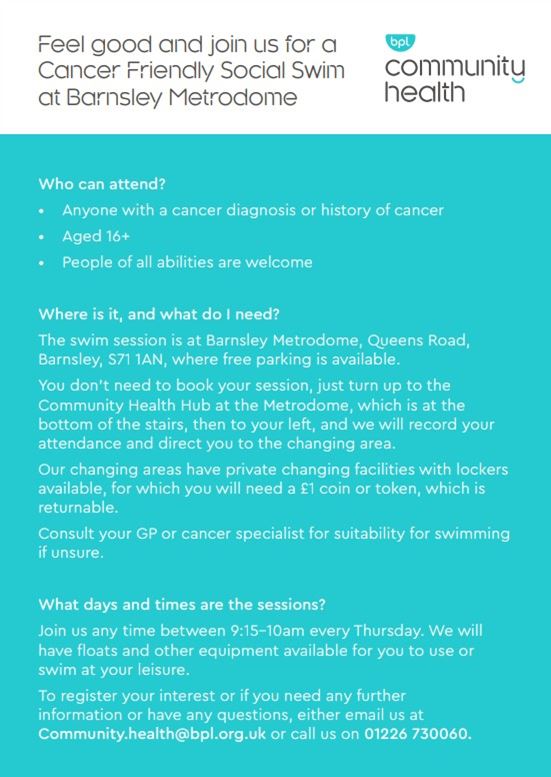 cancer swim info